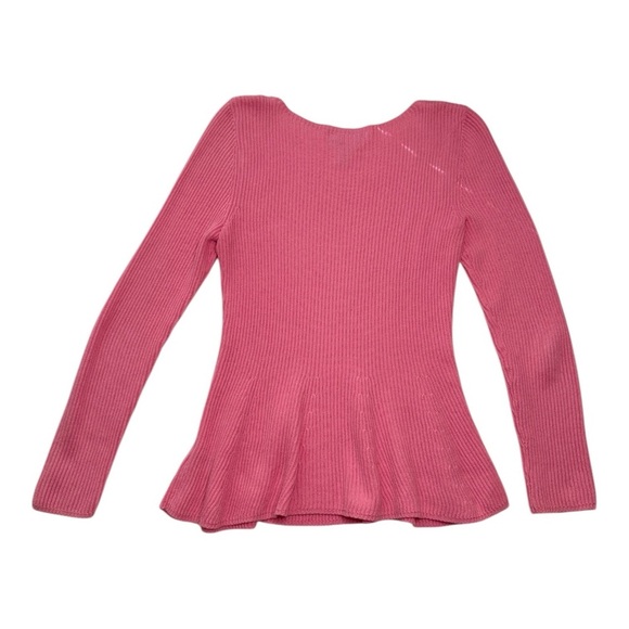 Lauren Ralph Lauren Medium Pink‎ Ribbed Knit Boat Sweater - Picture 2 of 4